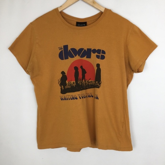 The Doors Tops - The Doors Band T-Shirt Women’s Size Large Mustard Yellow Retro